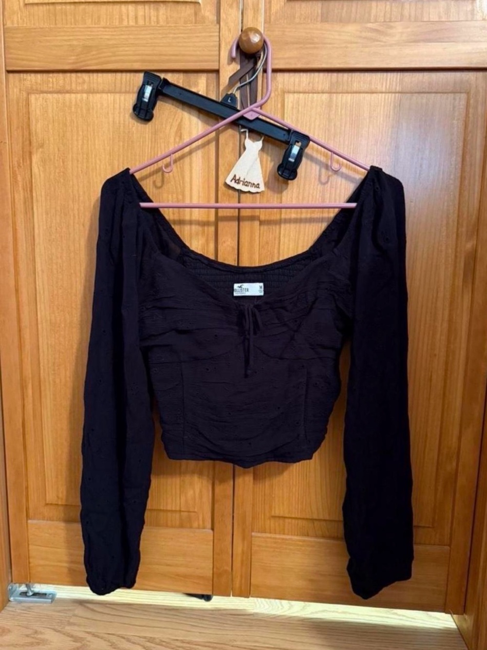 Hollister Black Long Sleeve Scoop Top